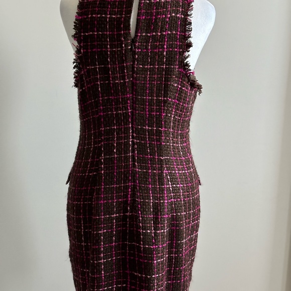 Vintage Majorelle Brown and Pink Vintage Sleeveless Tweed Dress - Picture 3 of 15